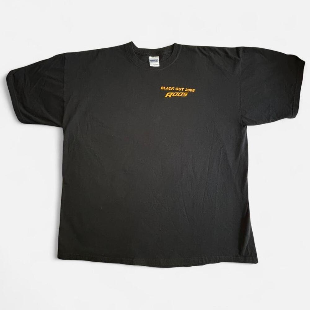 GILDAN 2XL Unisex Heavy Cotton T-Shirt Black/Yellow Graphic Casual